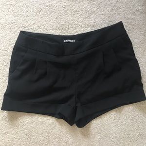 Express Pleated Dressy Black Shorts